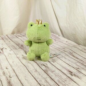 JellyCat Green Crowning Croaker Frog Plush Stuffed Anim. Gold Crown 5.9" HTF NWT